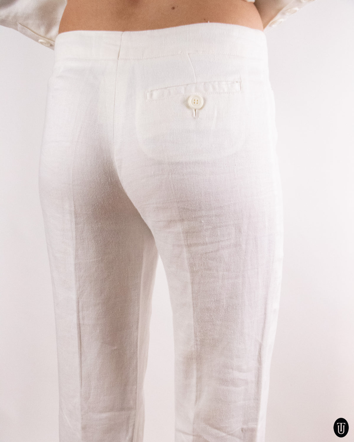 90's Gian Franco Ferré White linen suit S