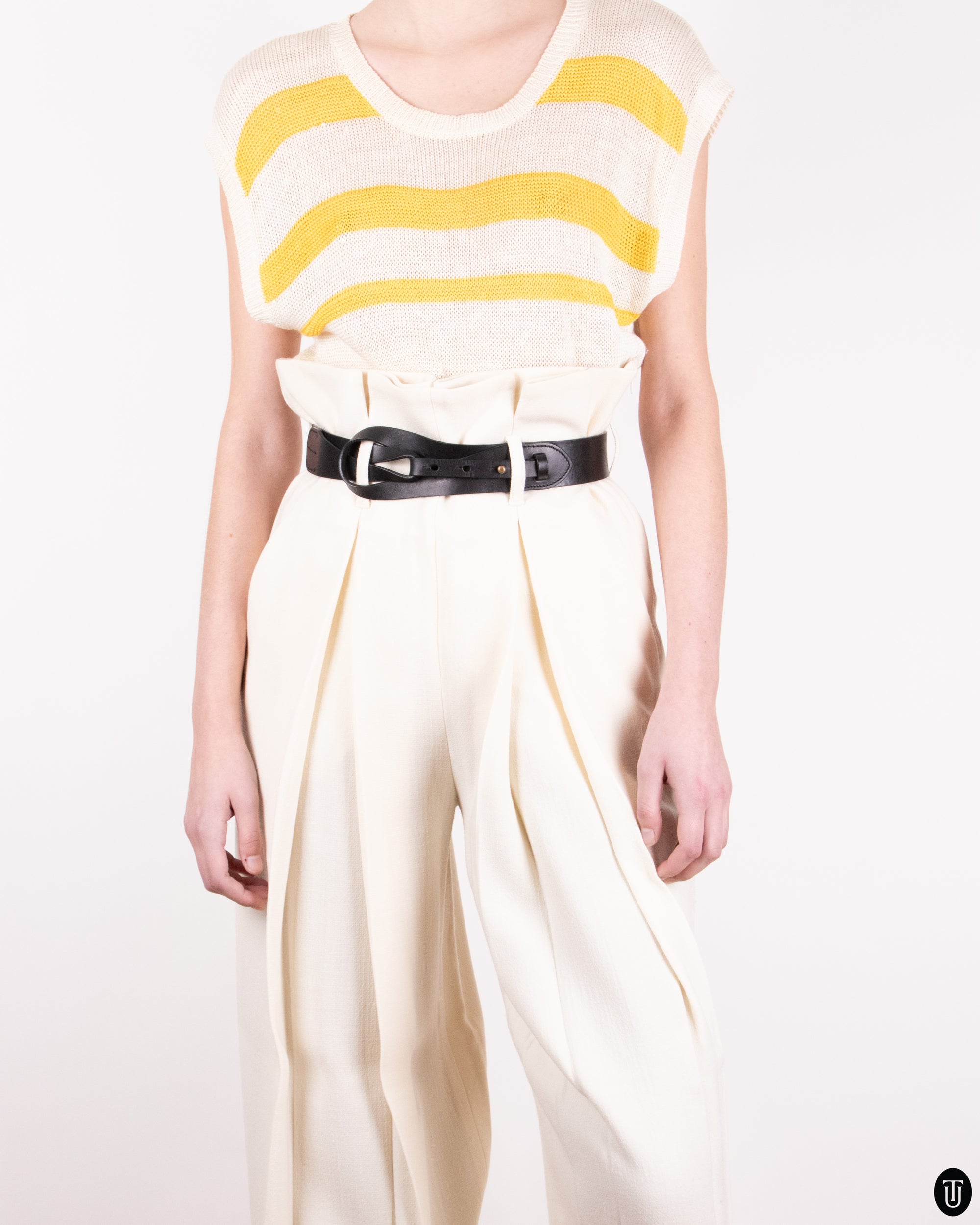 00's Lanvin Cream Wool Trousers S