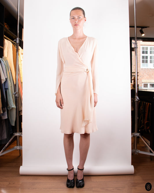 00's Silk Wrap Dress M