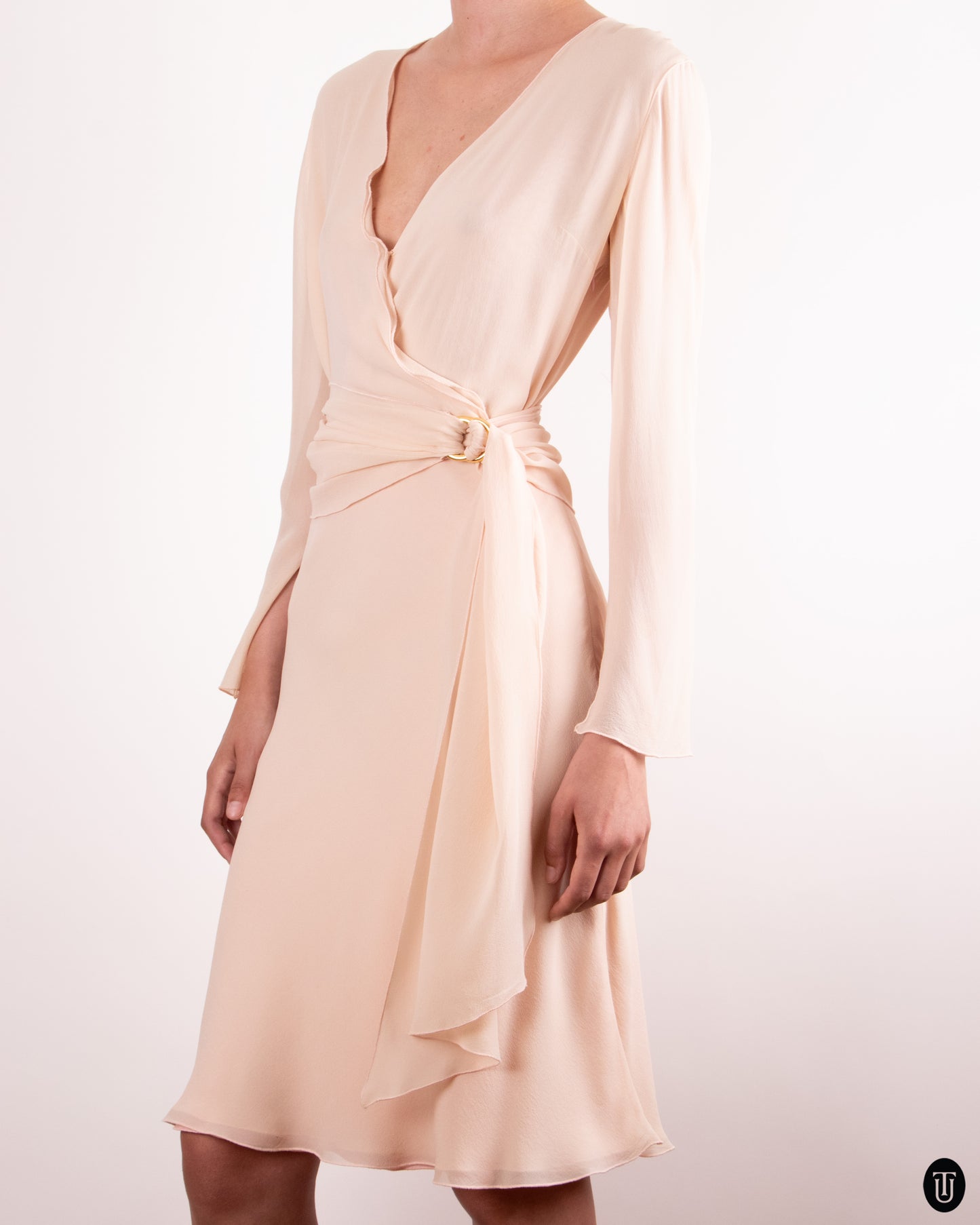 00's Silk Wrap Dress M