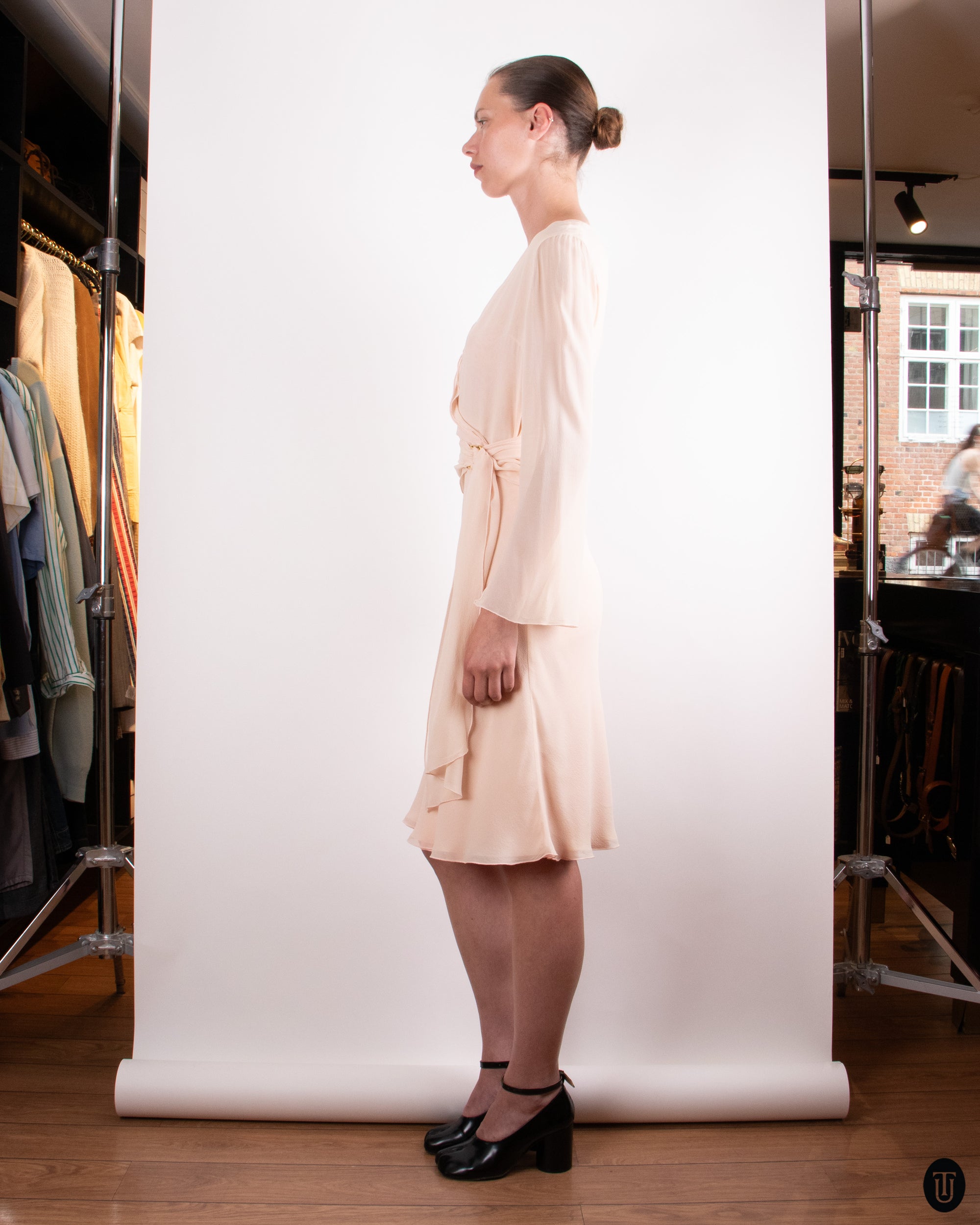 00's Silk Wrap Dress M