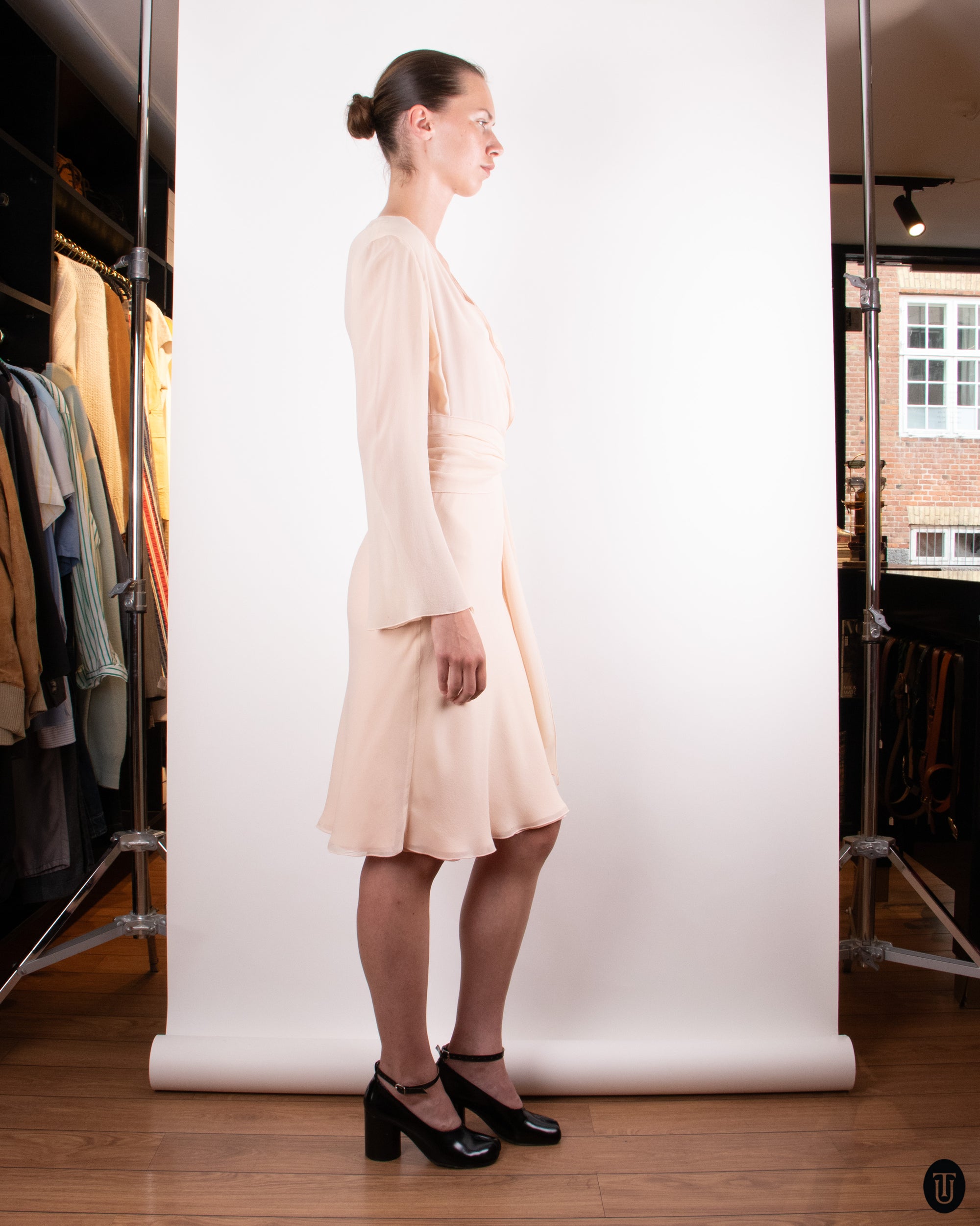 00's Silk Wrap Dress M