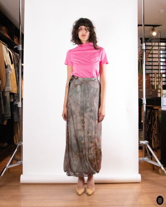 00's Kenzo Silk Maxi Bubble Skirt S