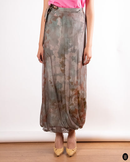 00's Kenzo Silk Maxi Bubble Skirt S