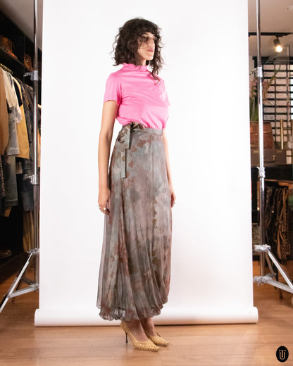 00's Kenzo Silk Maxi Bubble Skirt S