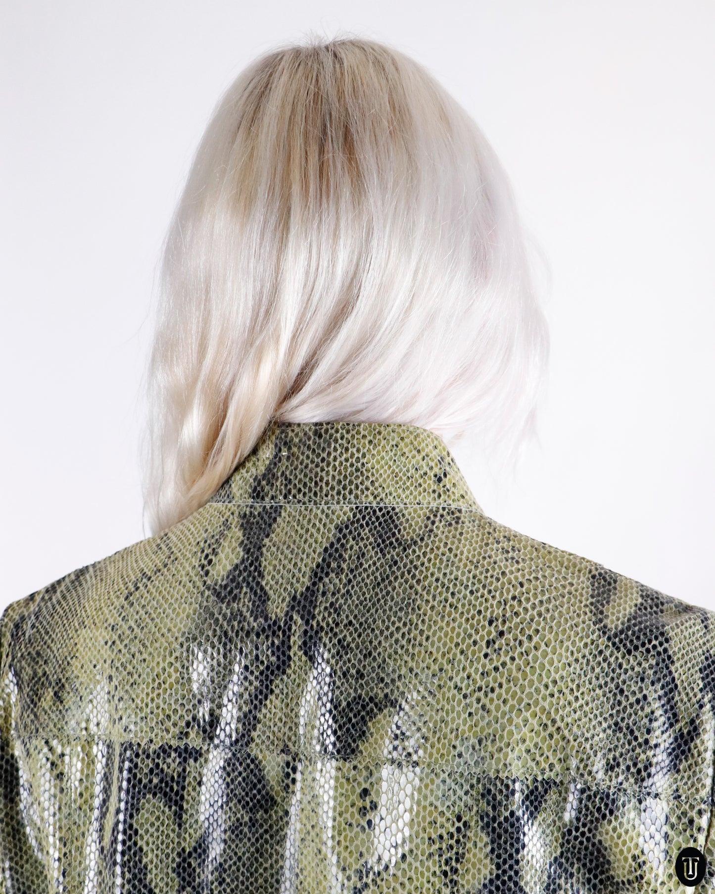 90's Betty Barclay Snake Print Leather Jacket L