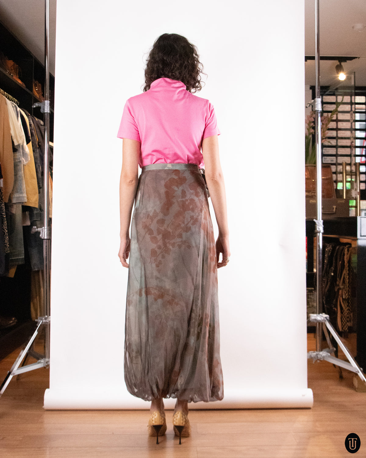 00's Kenzo Silk Maxi Bubble Skirt S
