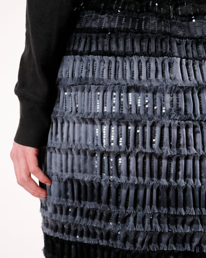 00's Chanel Haute Couture Silk Knee-Length Skirt M