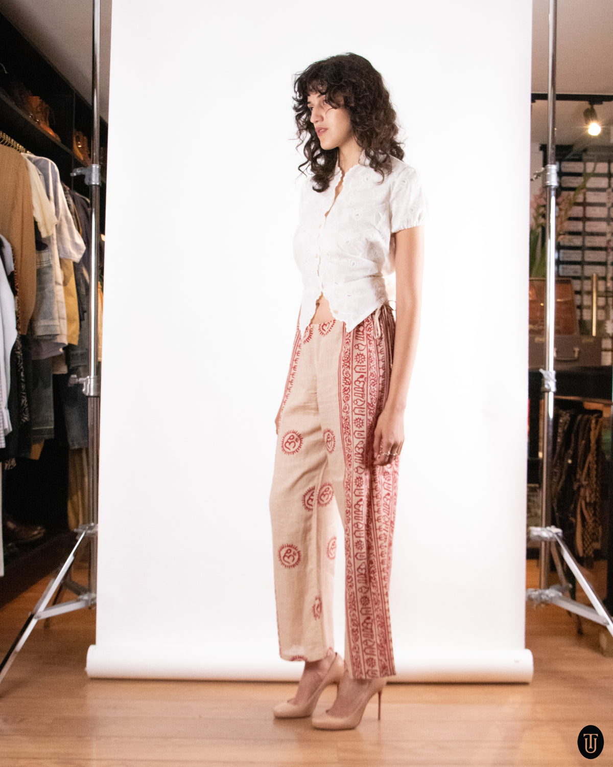00's La Perla Linen Drawstring Pants M