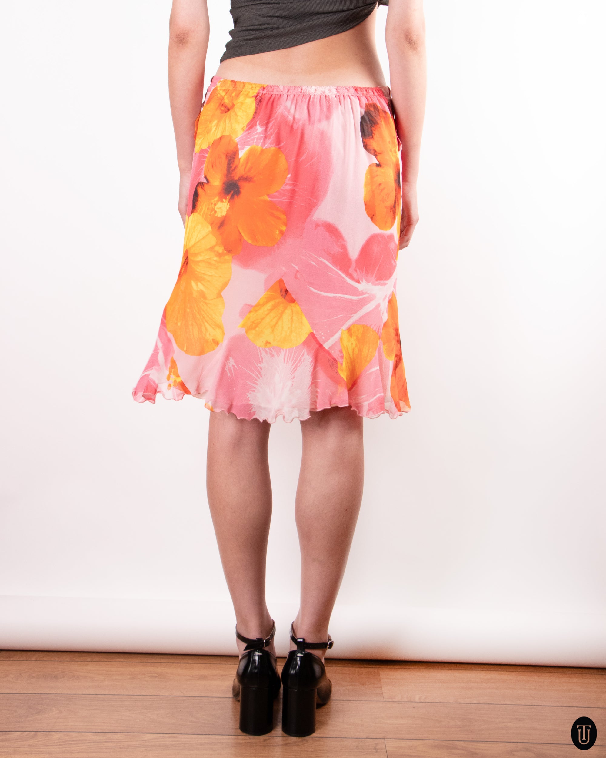 00's Blumarine Silk Midi Skirt S