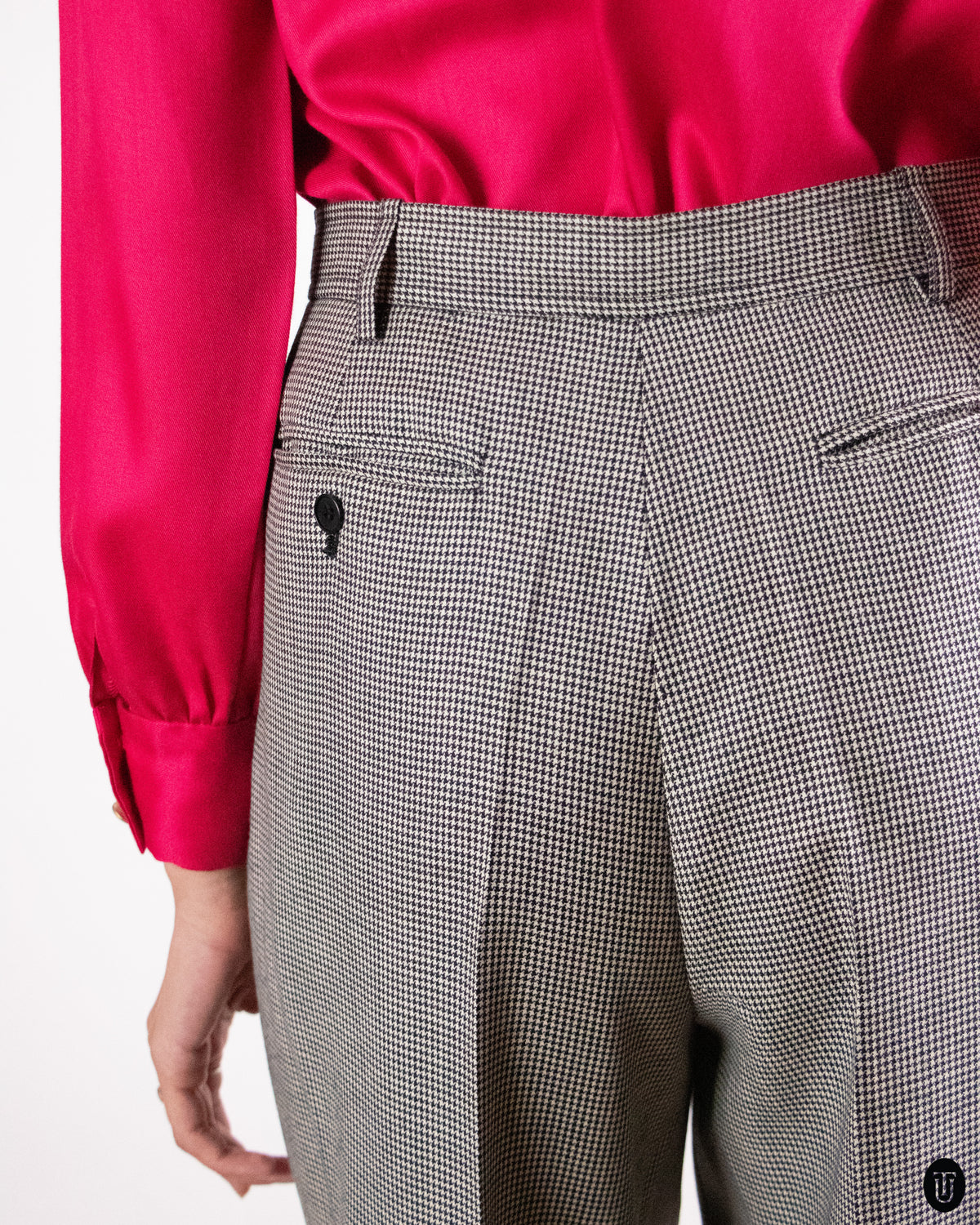 80's Yves Saint Laurent "Rive Gauche" Checkered Cotton Trousers S