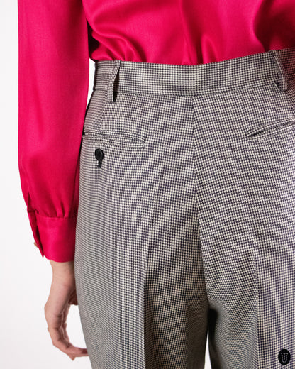 80's Yves Saint Laurent "Rive Gauche" Checkered Cotton Trousers S