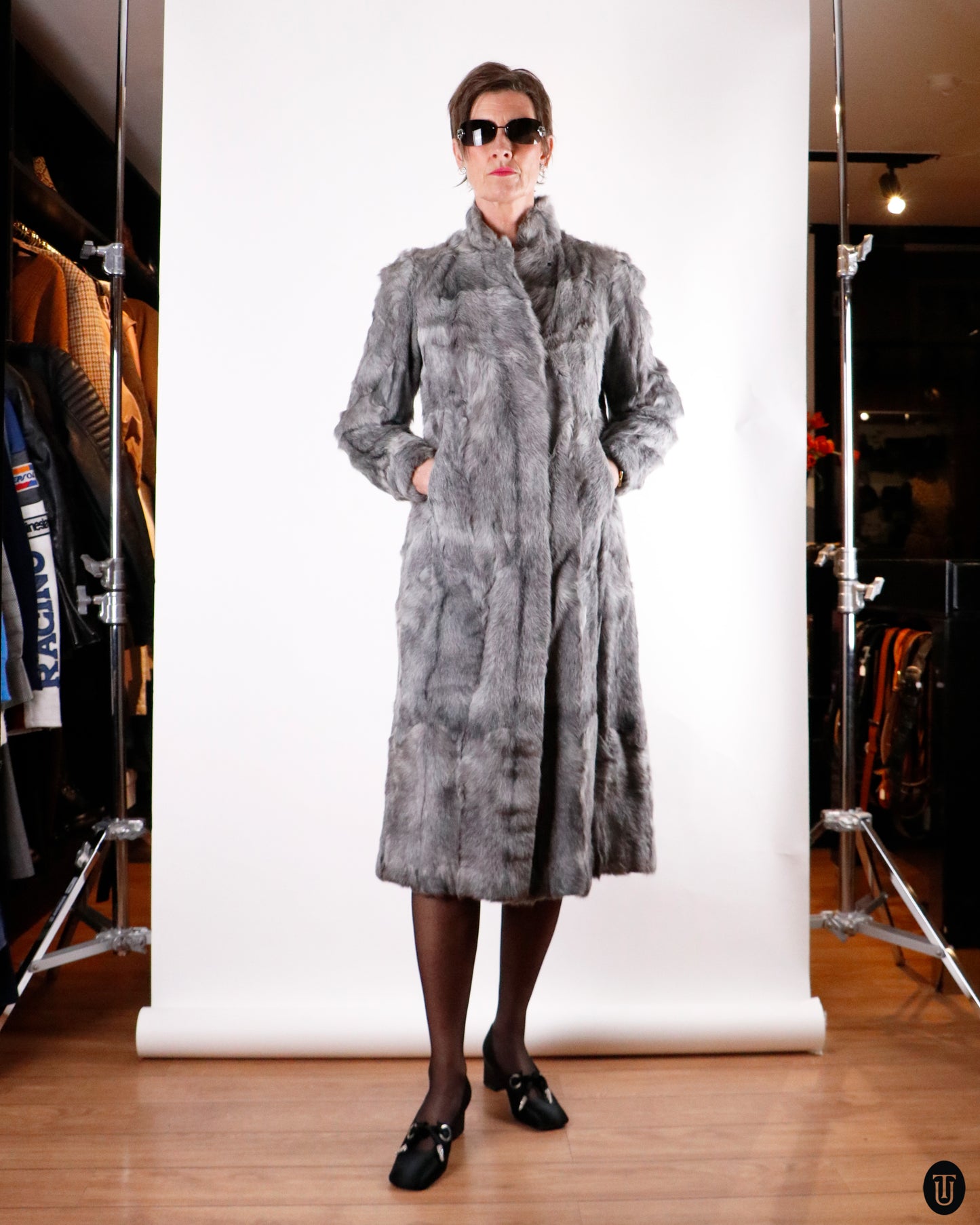 60's Vintage Goat Fur Coat S