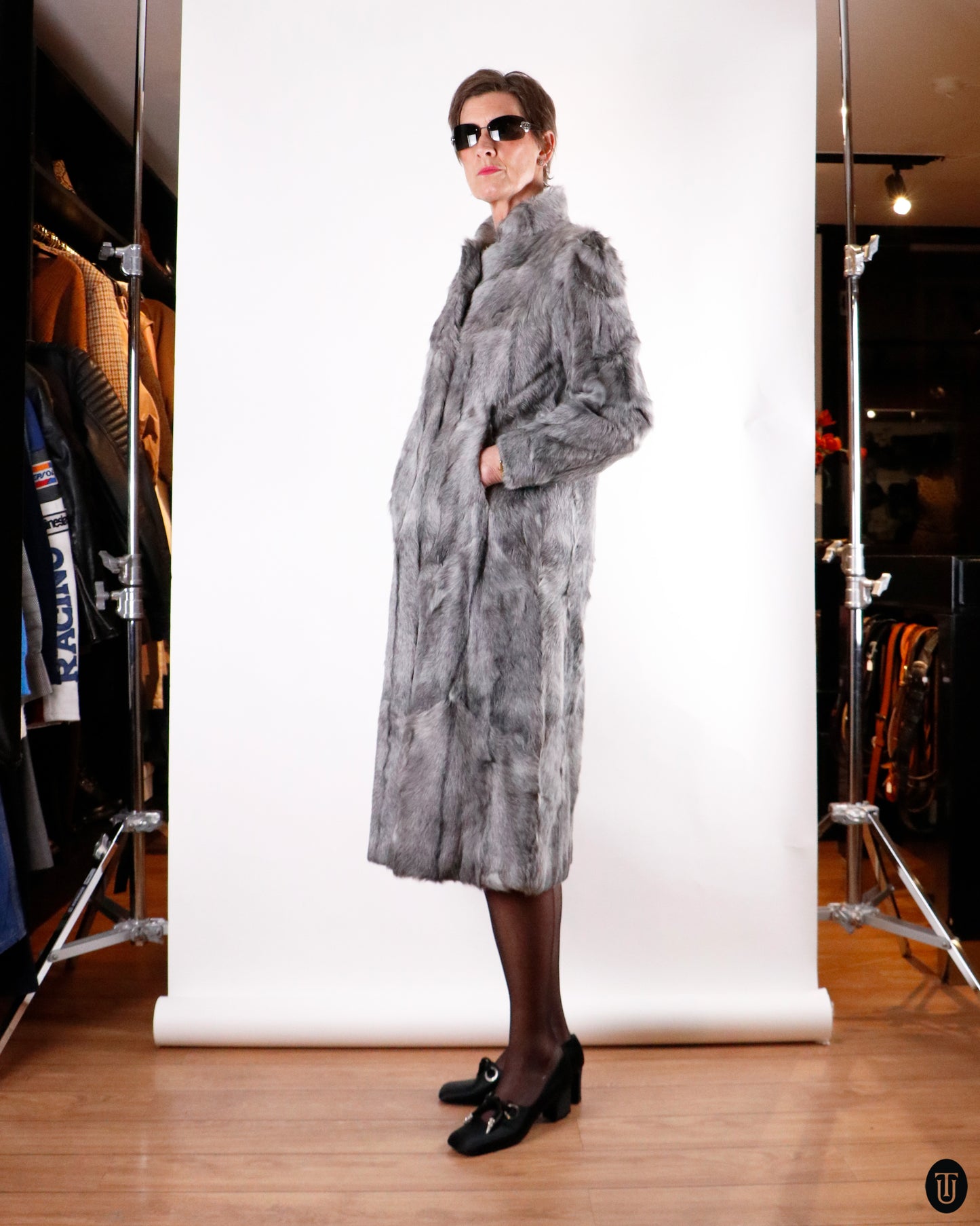 60's Vintage Goat Fur Coat S