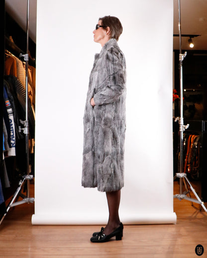 60's Vintage Goat Fur Coat S