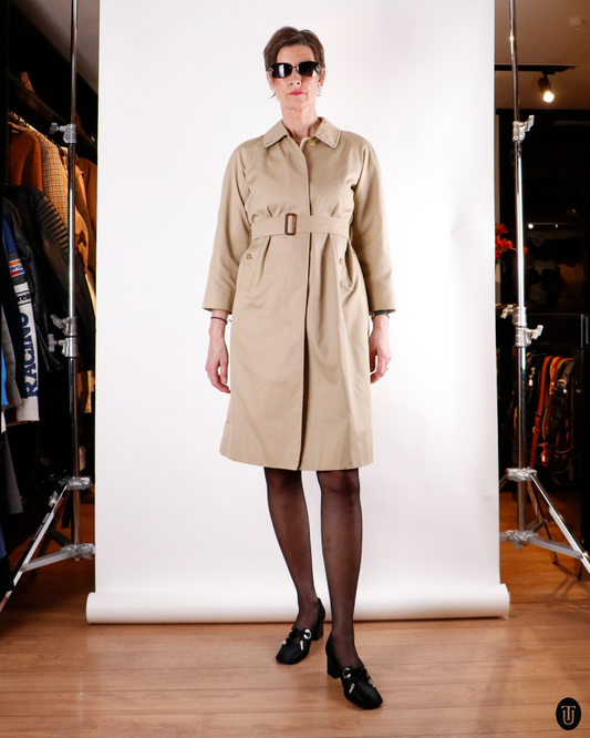 00's Burberry Beige Cotton Trench Coat M