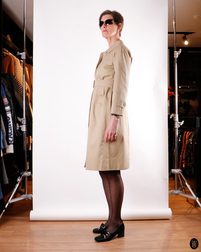 00's Burberry Beige Cotton Trench Coat M
