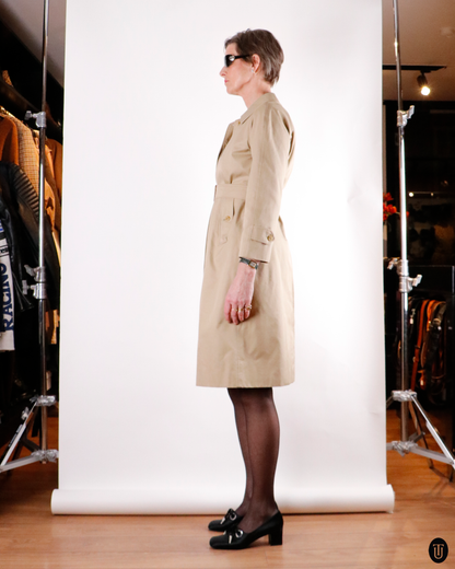 00's Burberry Beige Cotton Trench Coat M