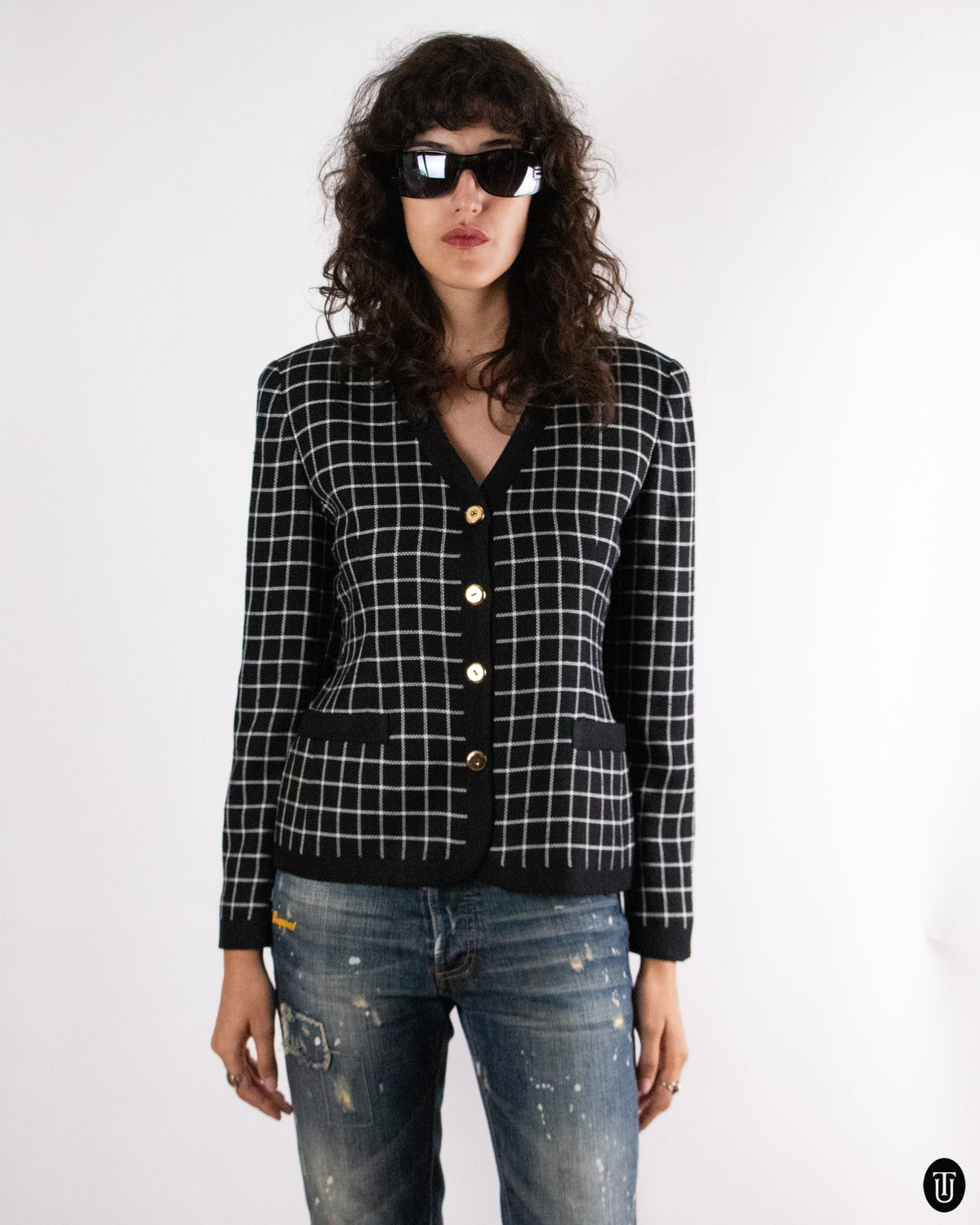90's Christian Dior Grid Blazer S