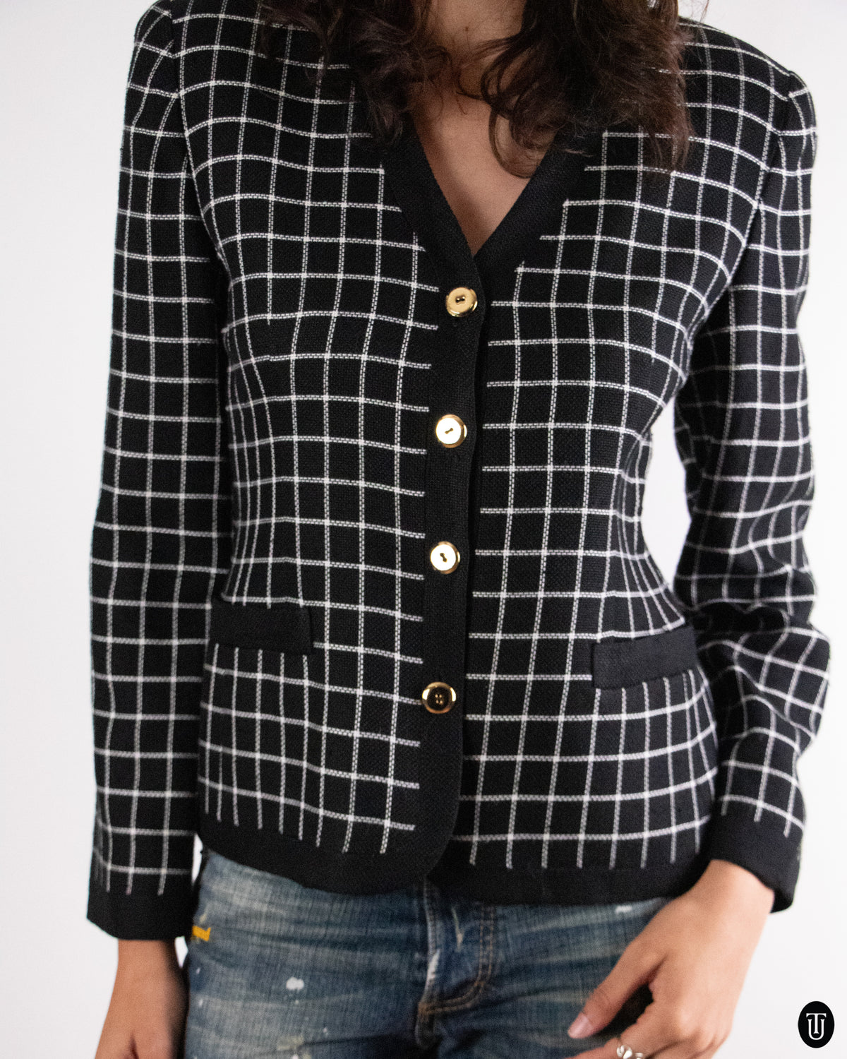 90's Christian Dior Grid Blazer S
