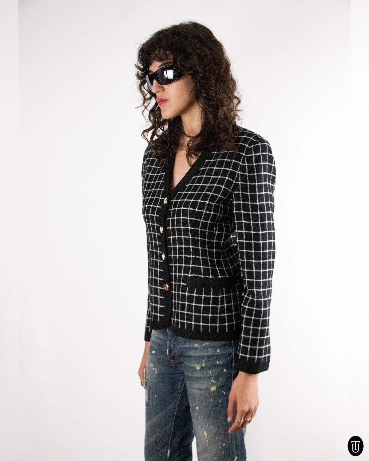 90's Christian Dior Grid Blazer S