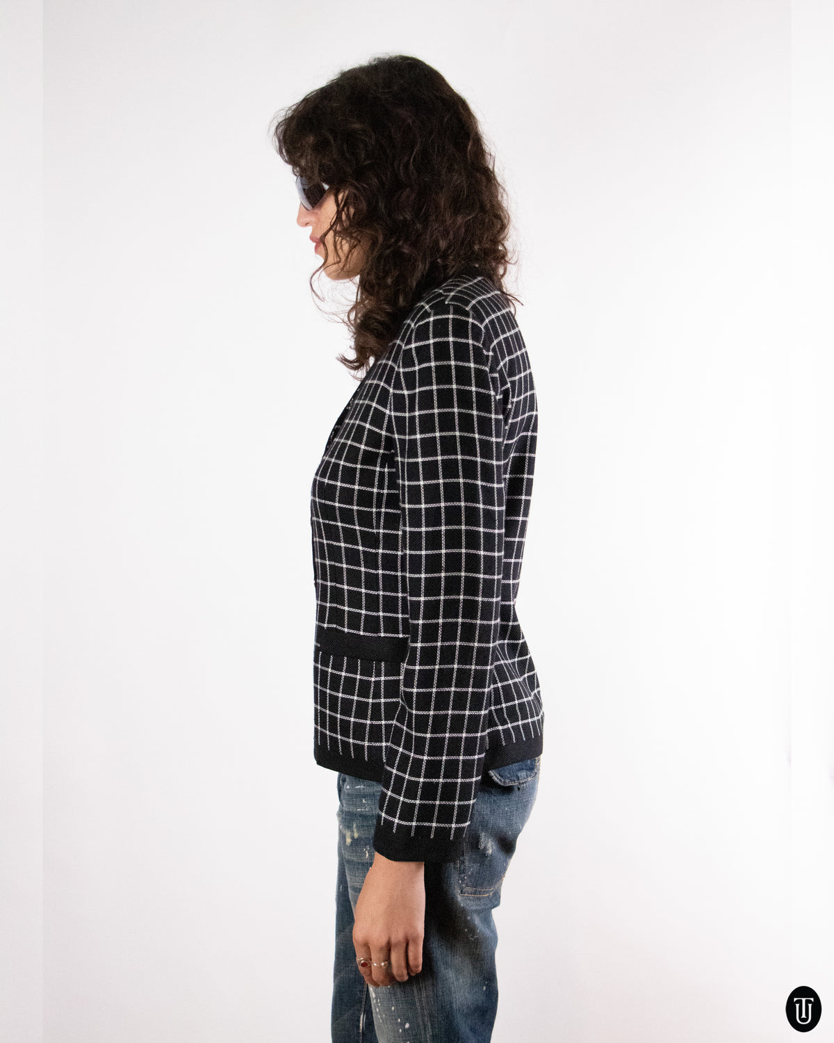 90's Christian Dior Grid Blazer S