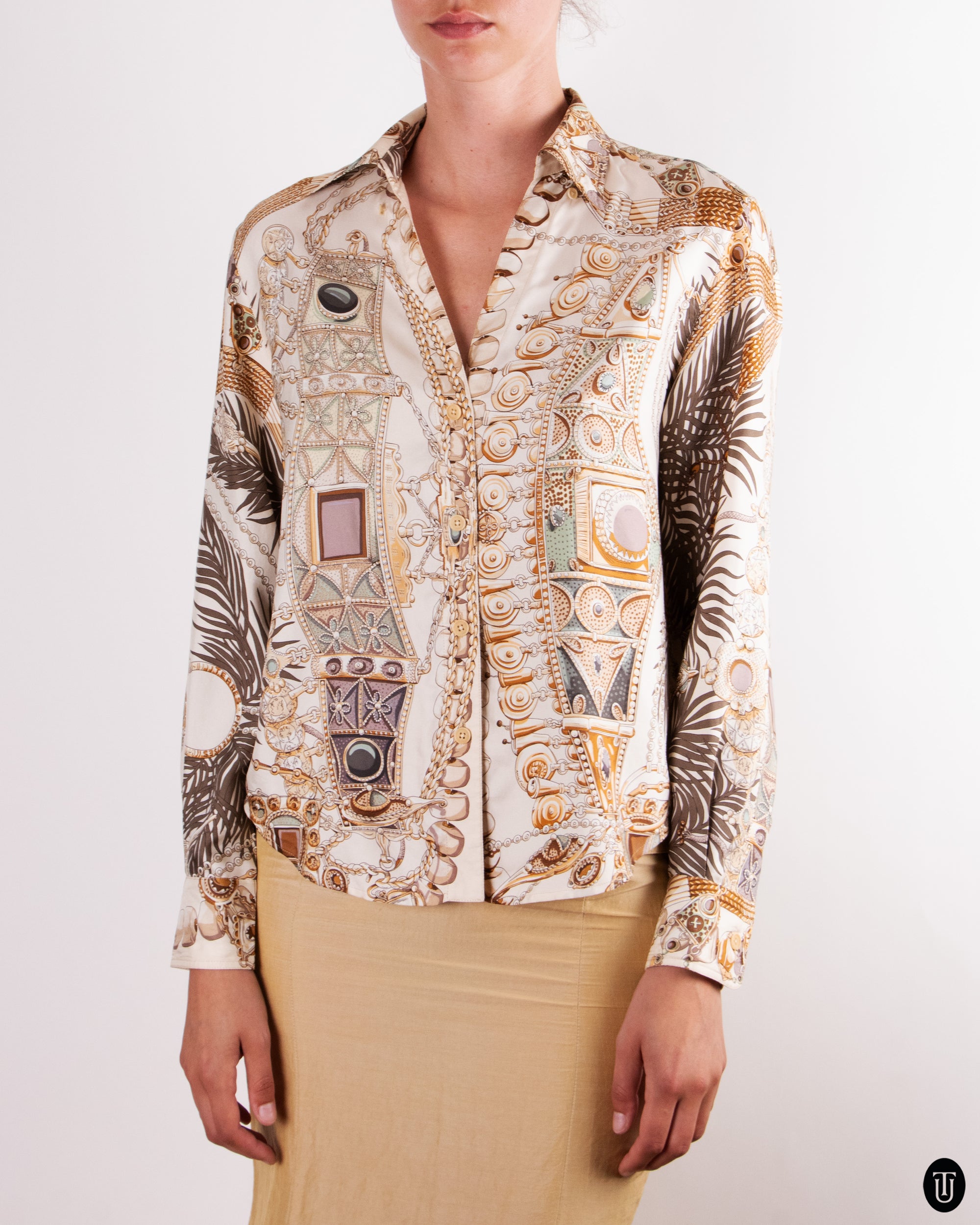 70's Hermès Silk Blouse M