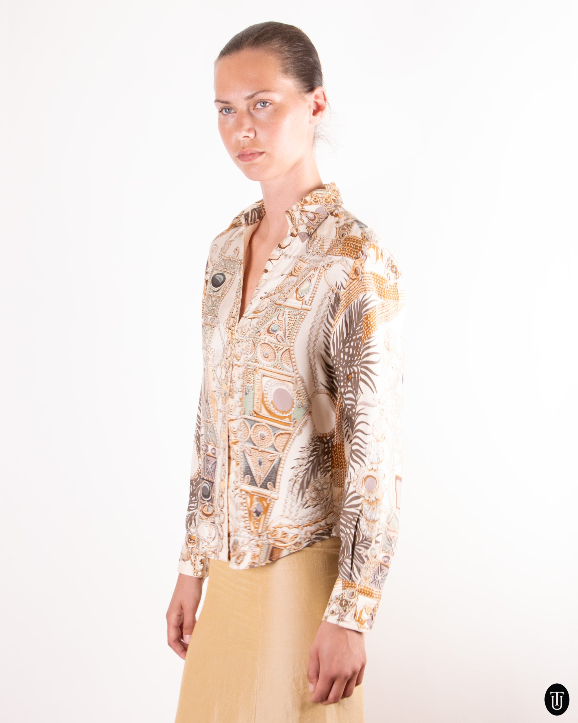 70's Hermès Silk Blouse M