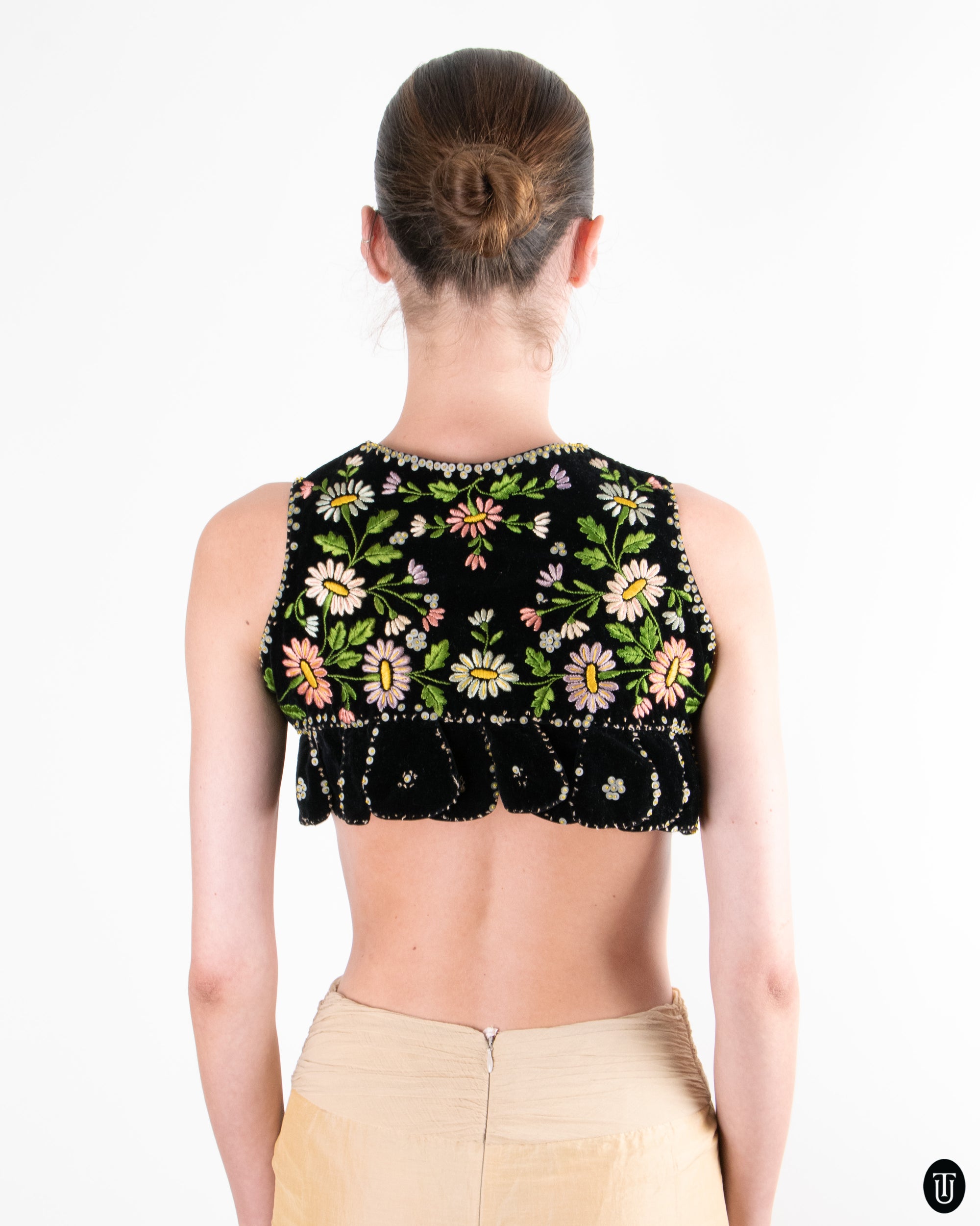 Early 1900's Vintage Embroidered Vest XS