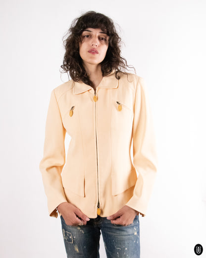 1980's Escada Beige Cotton Jacket S