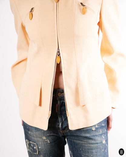 1980's Escada Beige Cotton Jacket S