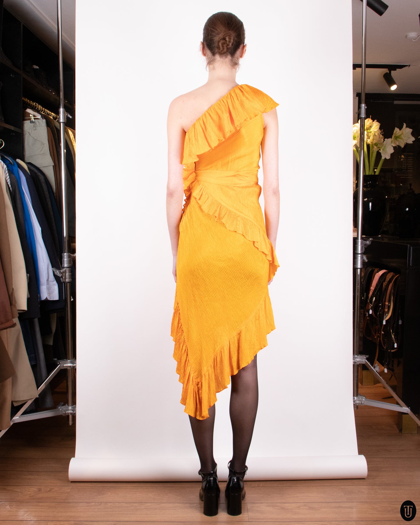 70's Yves Saint Laurent Sunny Ruffle and Pleat Dress XS