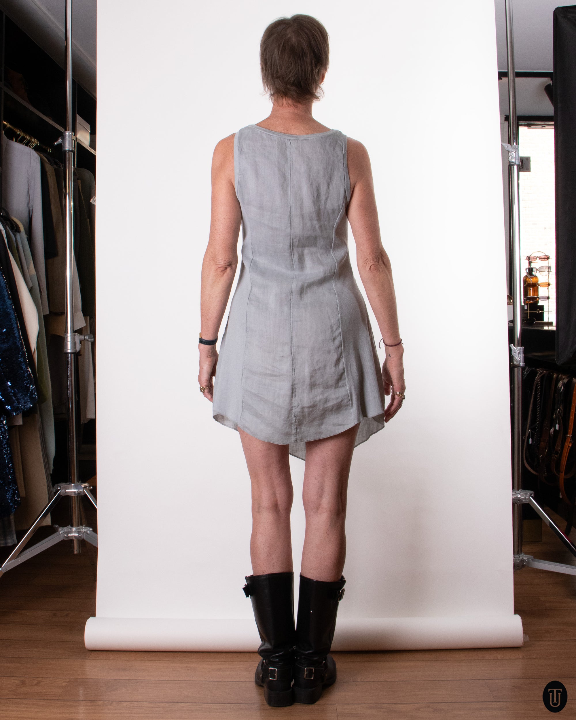 90's Buckle Linen Dress S