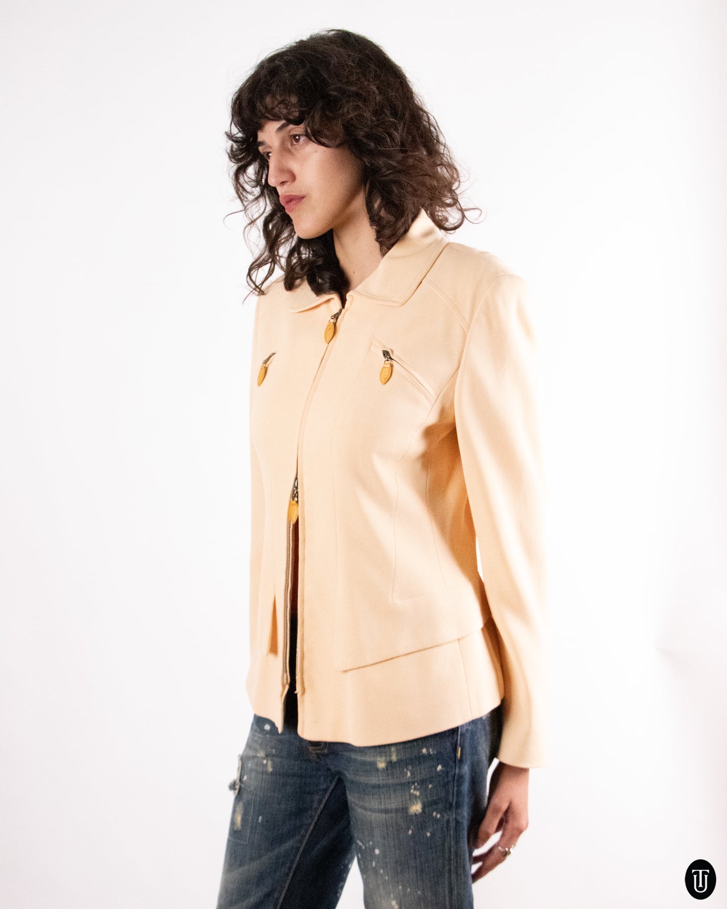 1980's Escada Beige Cotton Jacket S