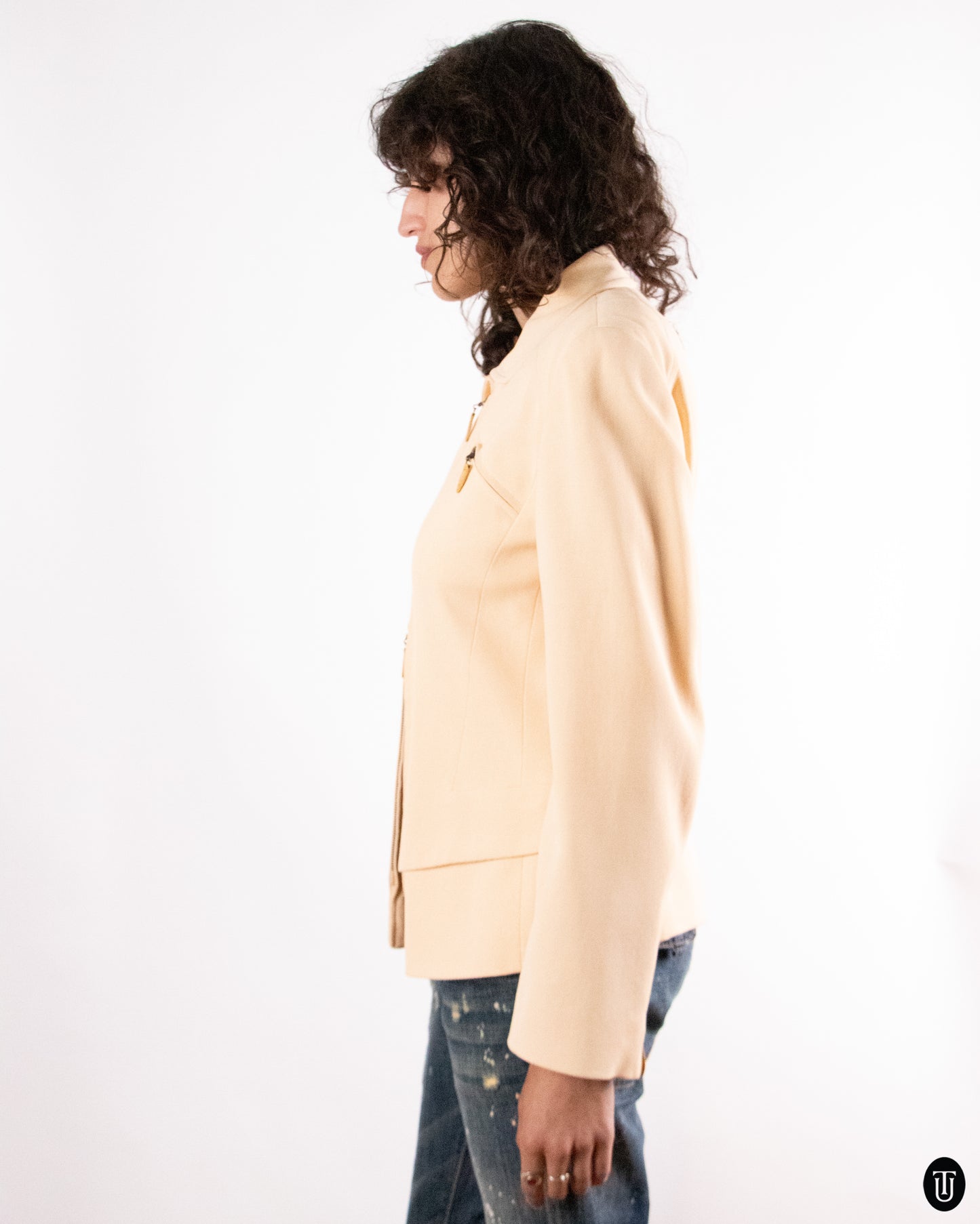 1980's Escada Beige Cotton Jacket S