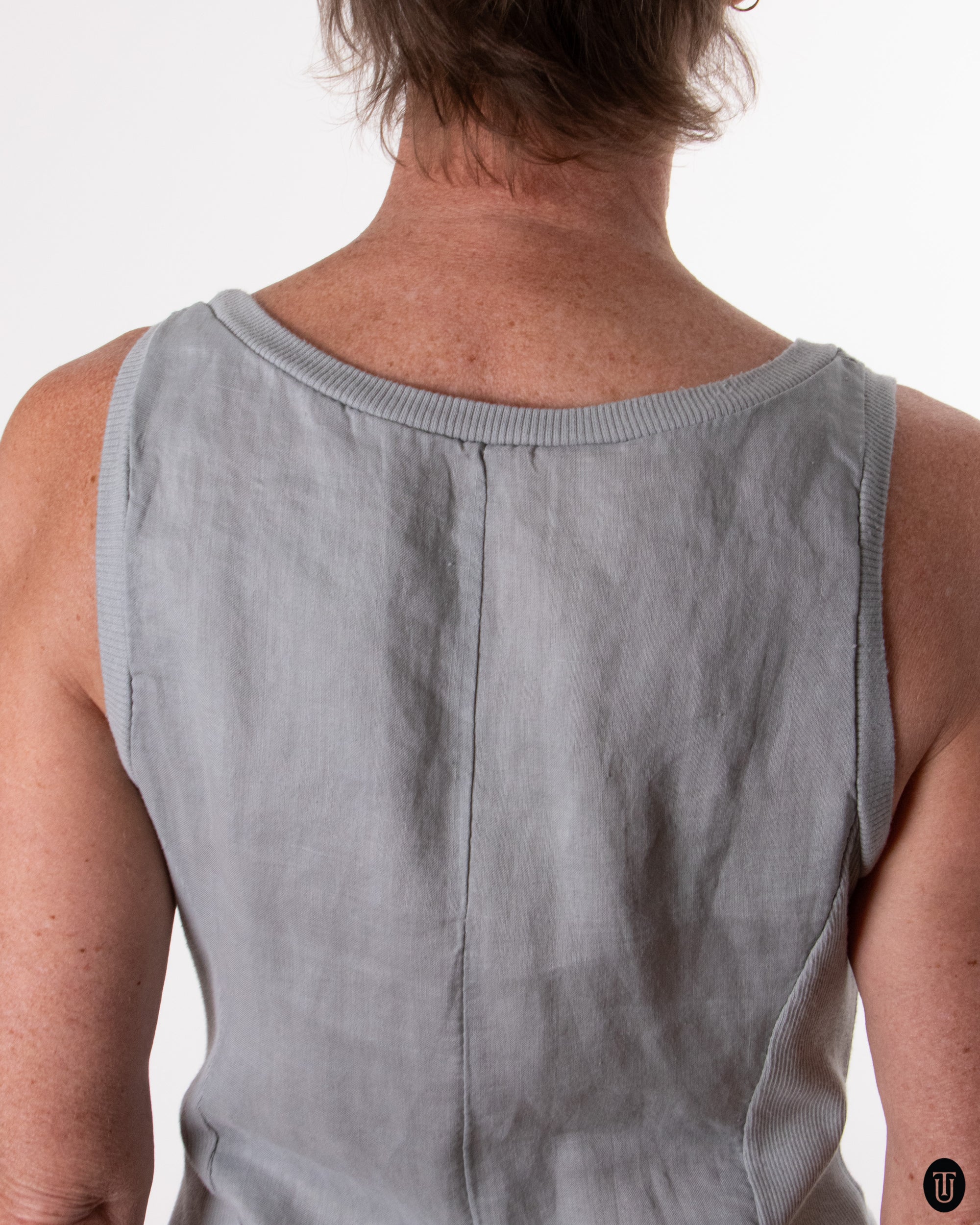 90's Buckle Linen Dress S