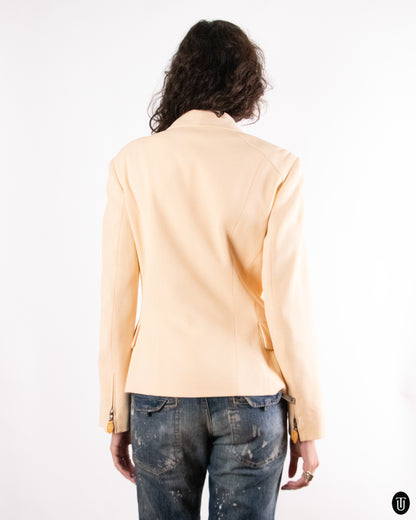 1980's Escada Beige Cotton Jacket S