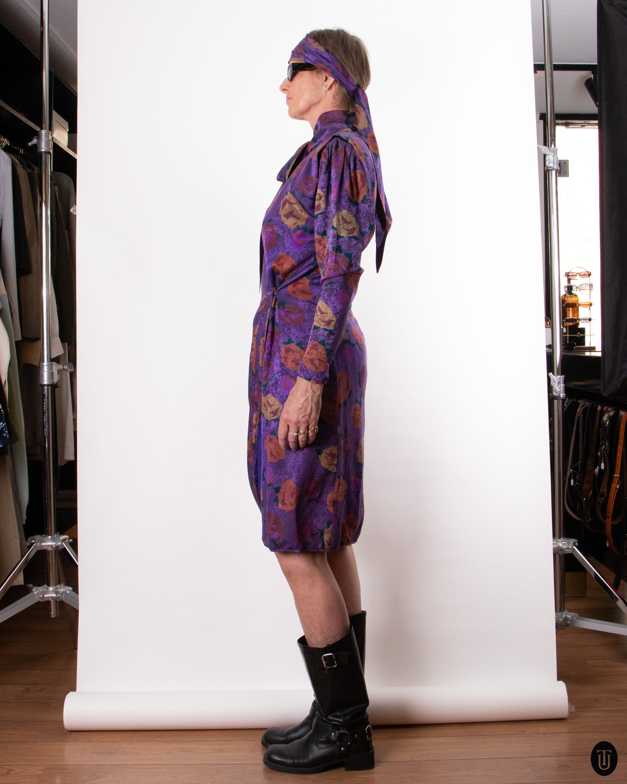 80's Ungaro Floral Wrap Dress M