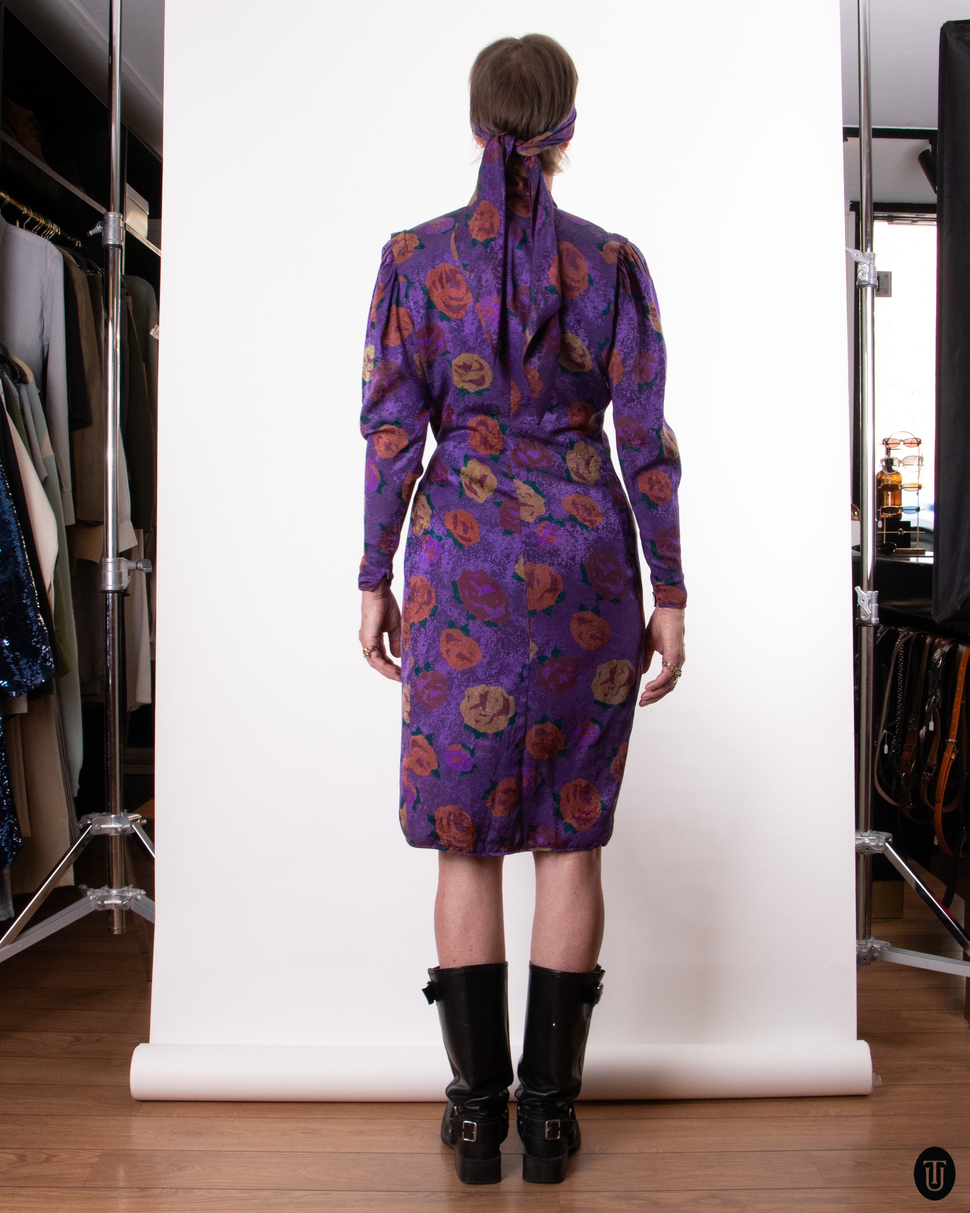 80's Ungaro Floral Wrap Dress M