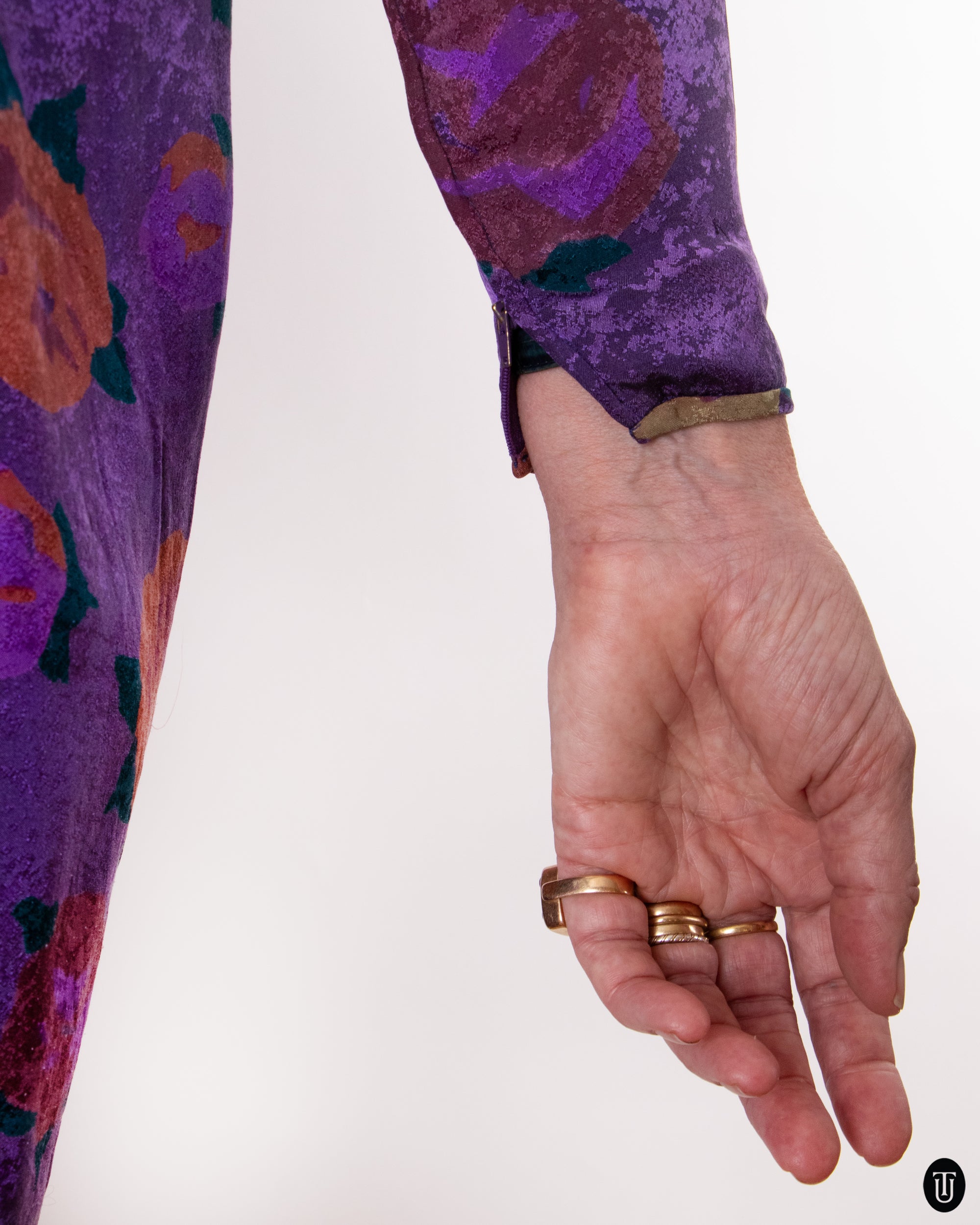 80's Ungaro Floral Wrap Dress M