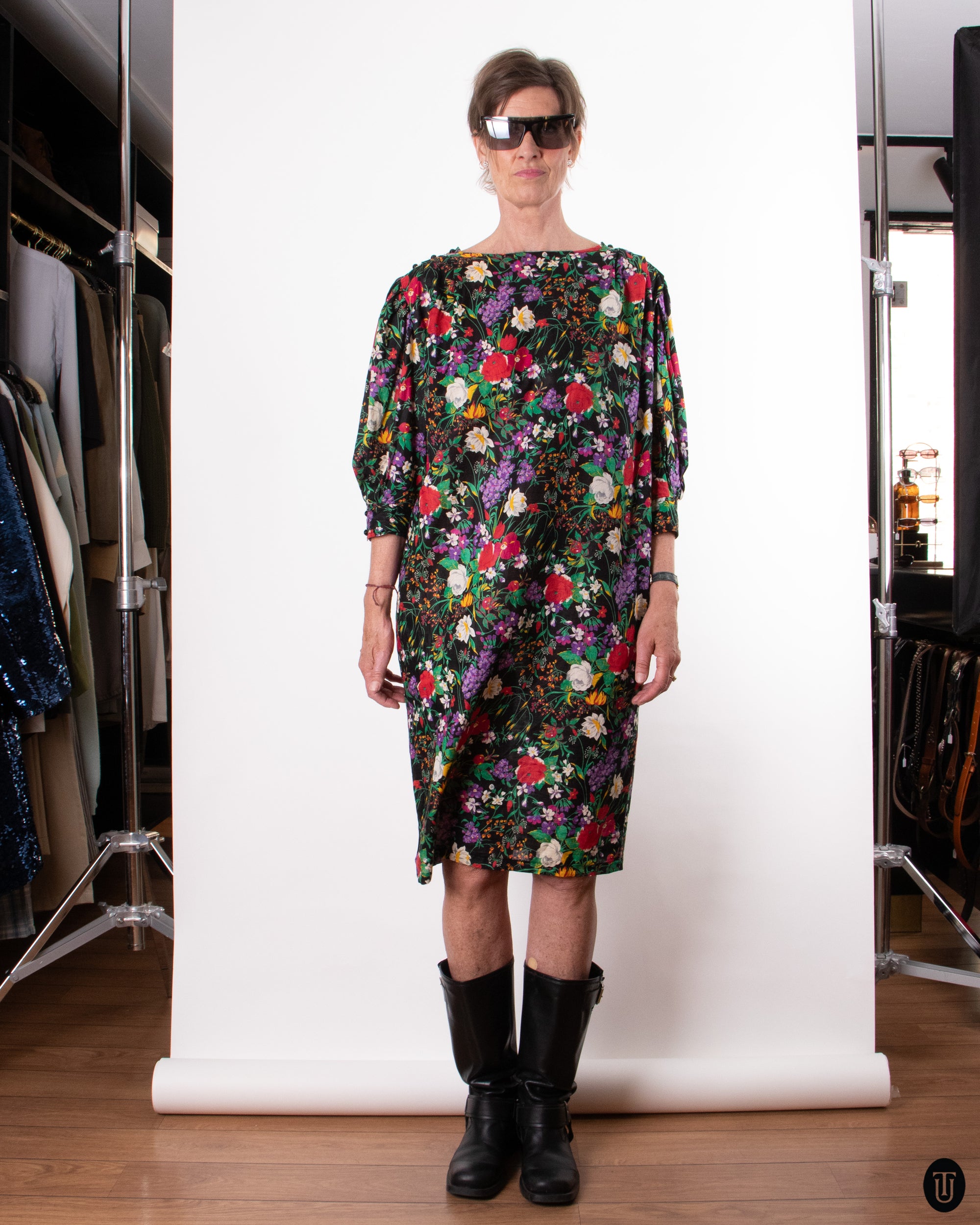 70's Ungaro Floral Sack Dress M