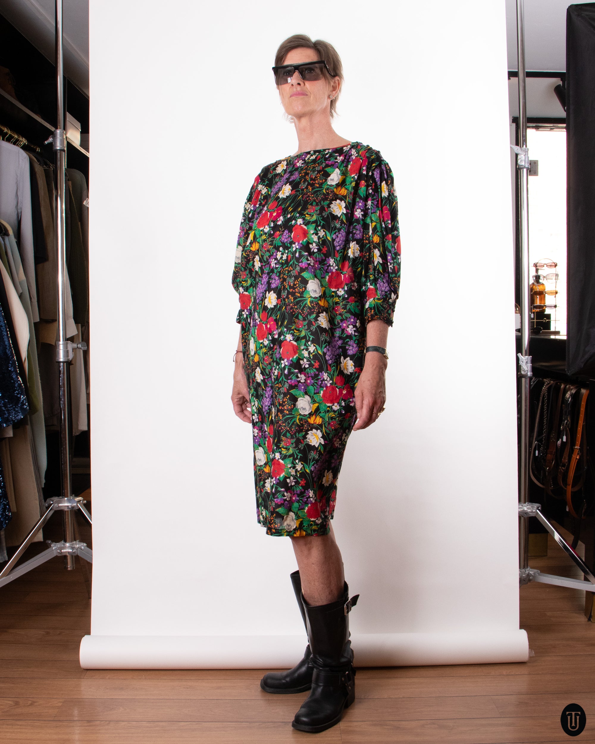 70's Ungaro Floral Sack Dress M