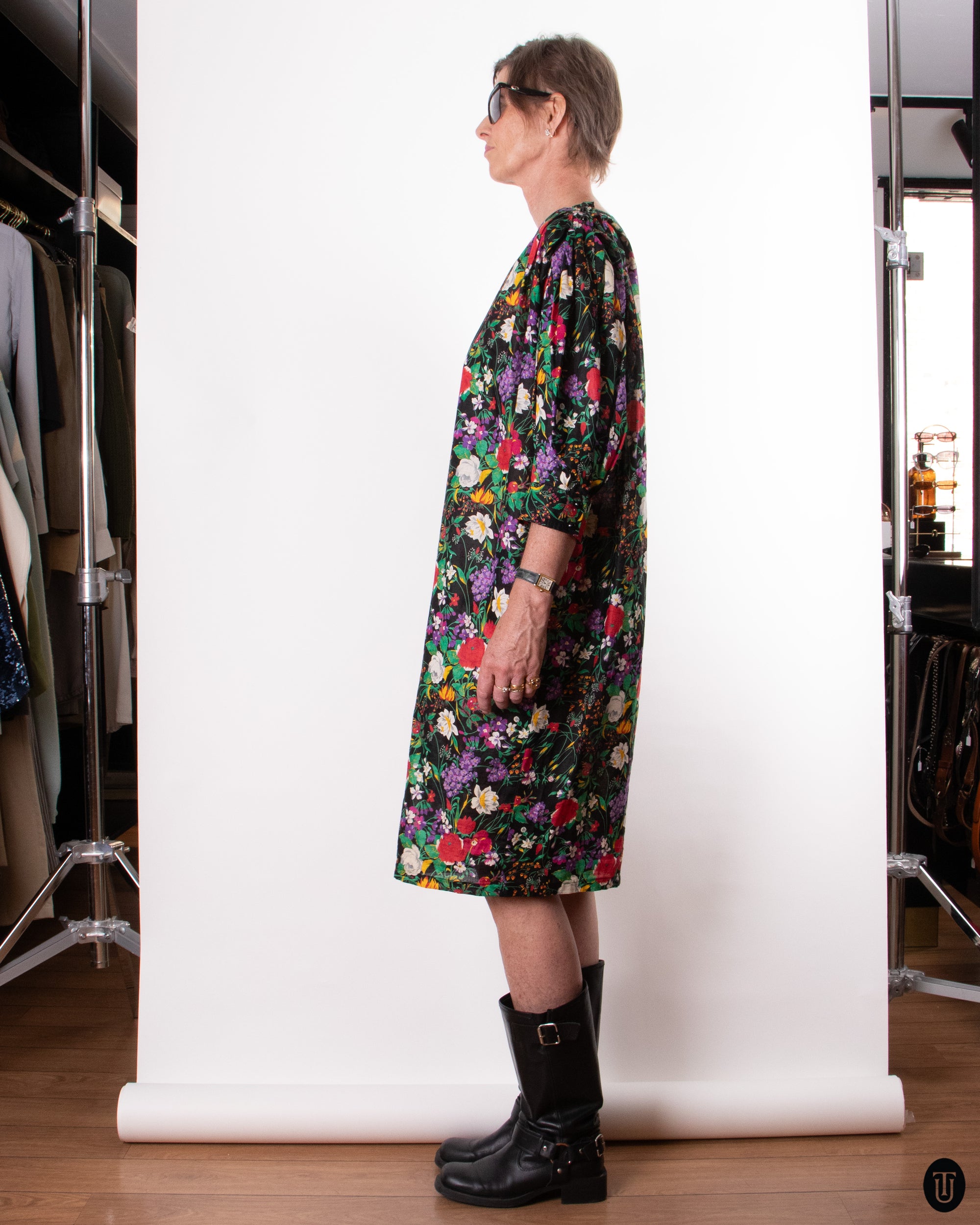 70's Ungaro Floral Sack Dress M