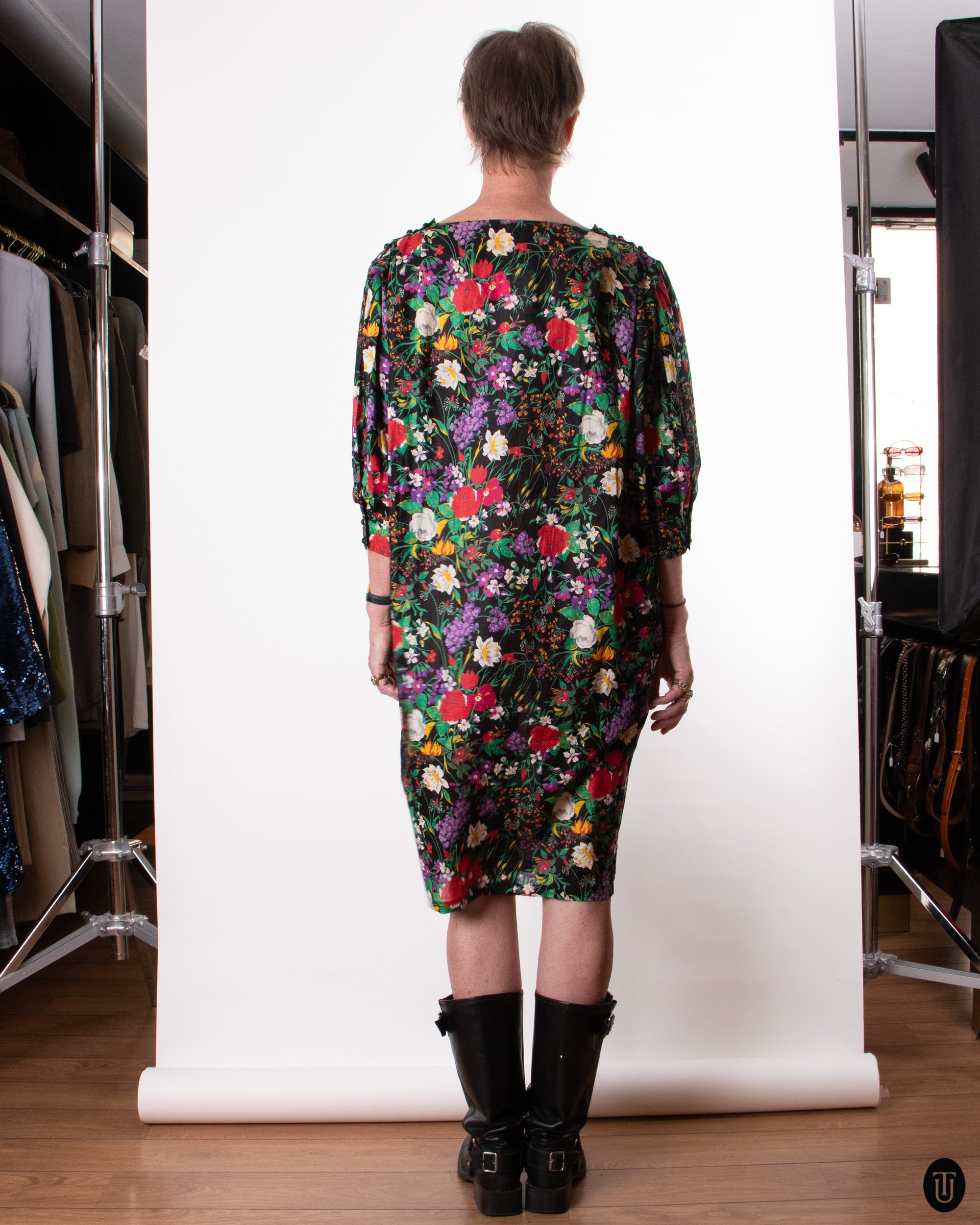 70's Ungaro Floral Sack Dress M