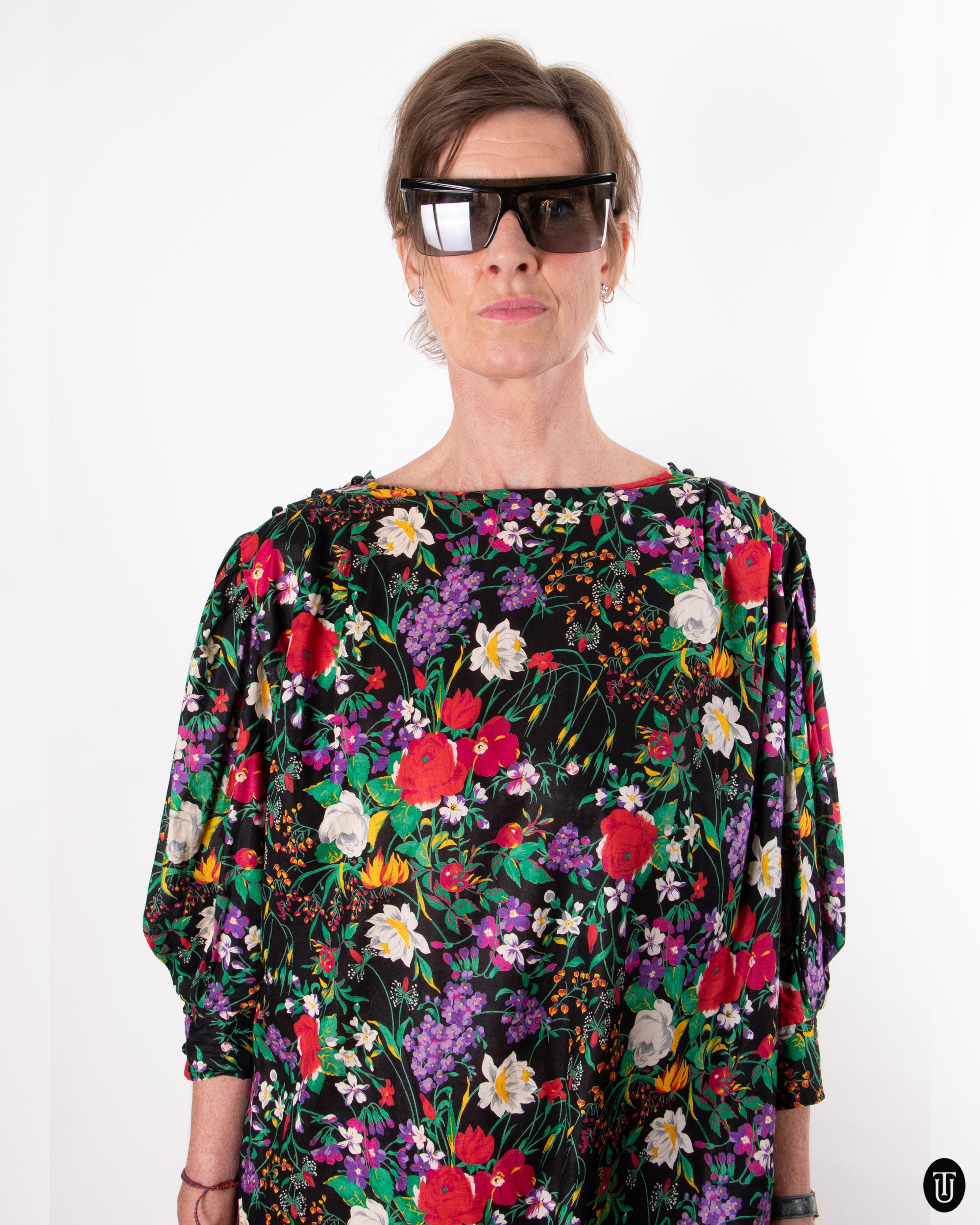 70's Ungaro Floral Sack Dress M