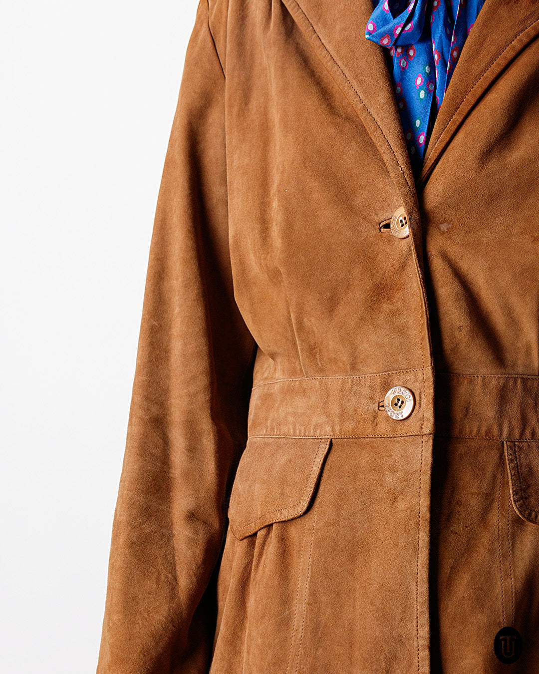 1970s Gucci Suede Skirt Suit S