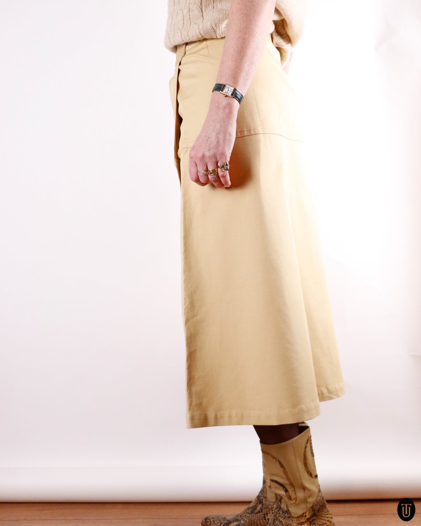 90's Yves Saint Laurent Rive Gauche Cotton Skirt S