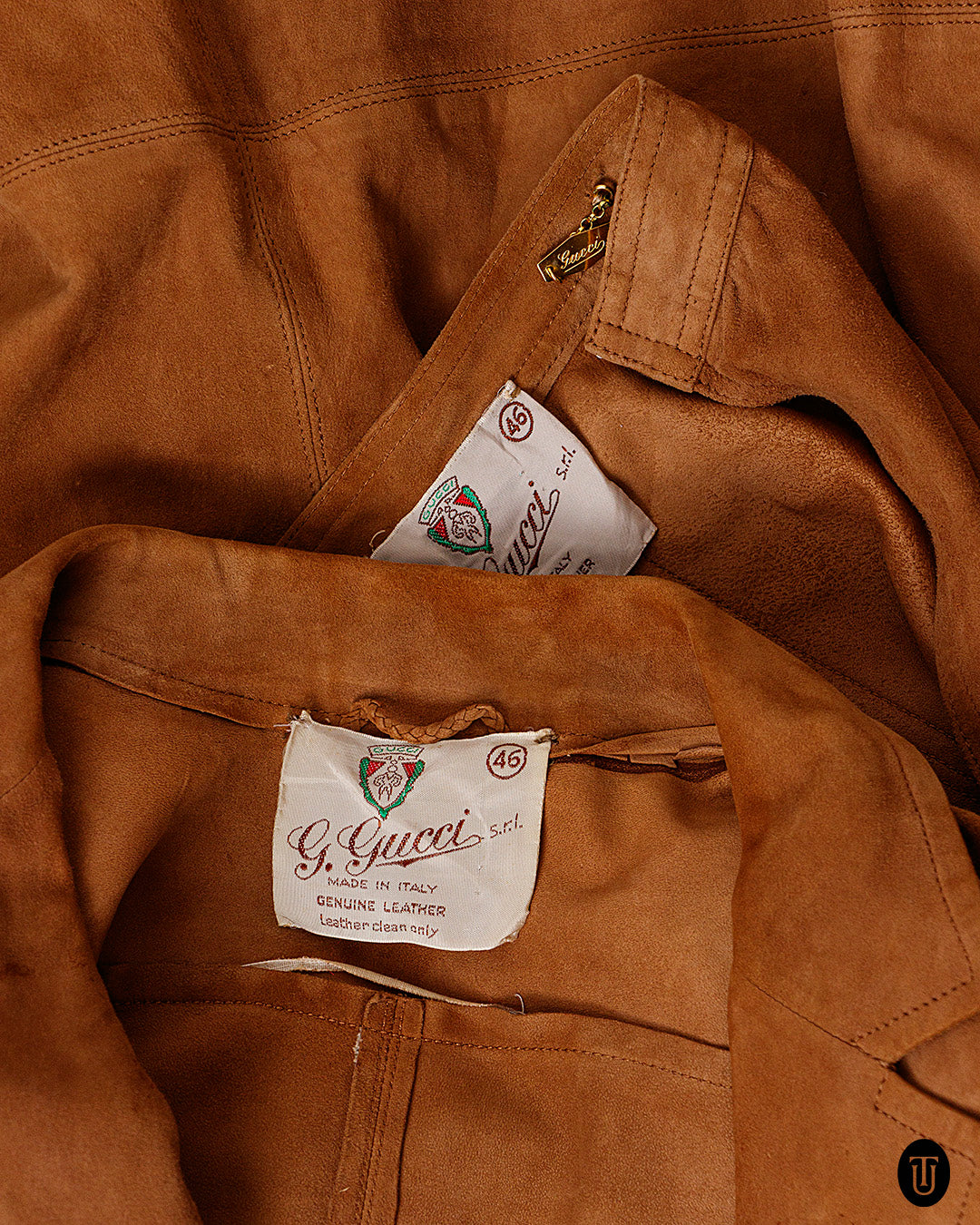 1970s Gucci Suede Skirt Suit S