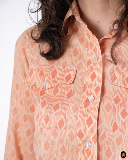 70's Saint Laurent "Rive Gauche" Orange Shirt S