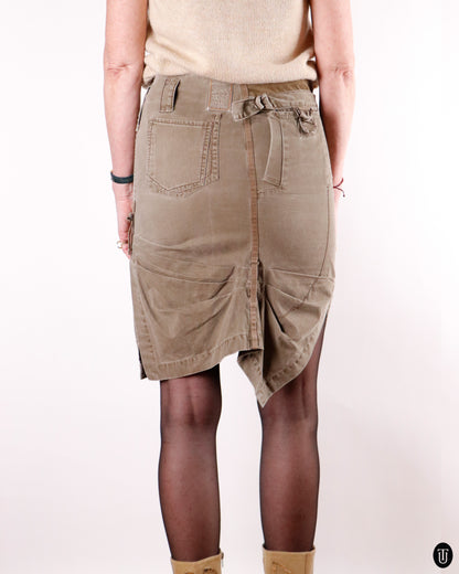 00's Marithé + Francois Girbaud Ruched Cotton Skirt S